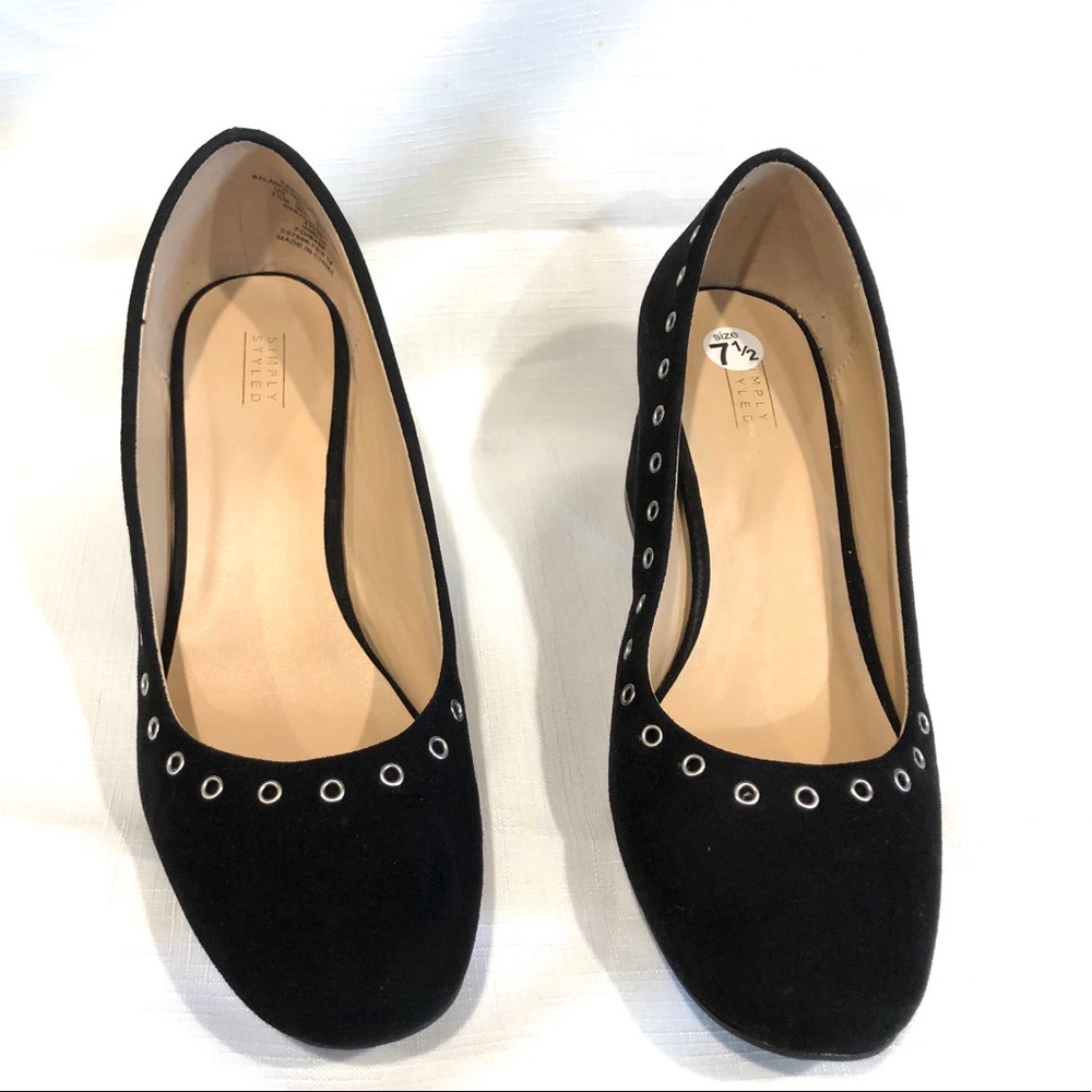 Simply Styled Micro Suede Black Women’s Block Heel Pump 7.5M